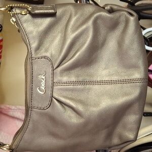 COACH LIGHT BRONZE LEATHER SMALL CROSSBODY
